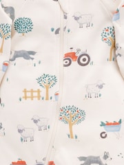 Purebaby Blue Thick Zip Sleepsuit & Bib Set - Image 5 of 7