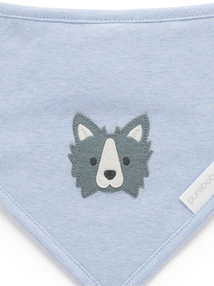 Purebaby Blue Thick Zip Sleepsuit & Bib Set - Image 7 of 7