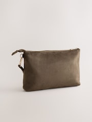 Chocolate Brown Suedette Eyelet Pouch - Image 6 of 9