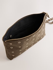 Chocolate Brown Suedette Eyelet Pouch - Image 7 of 9