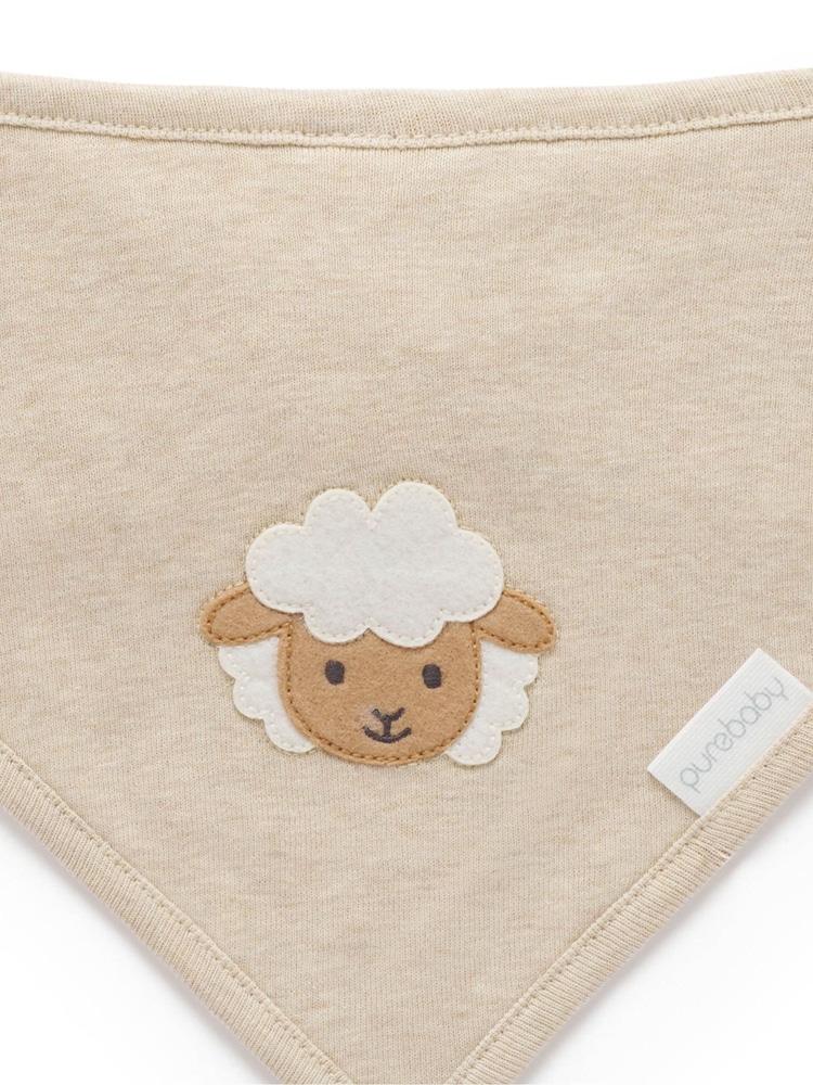 Purebaby Natural Thick Zip Sleepsuit & Bib Set - Image 5 of 5