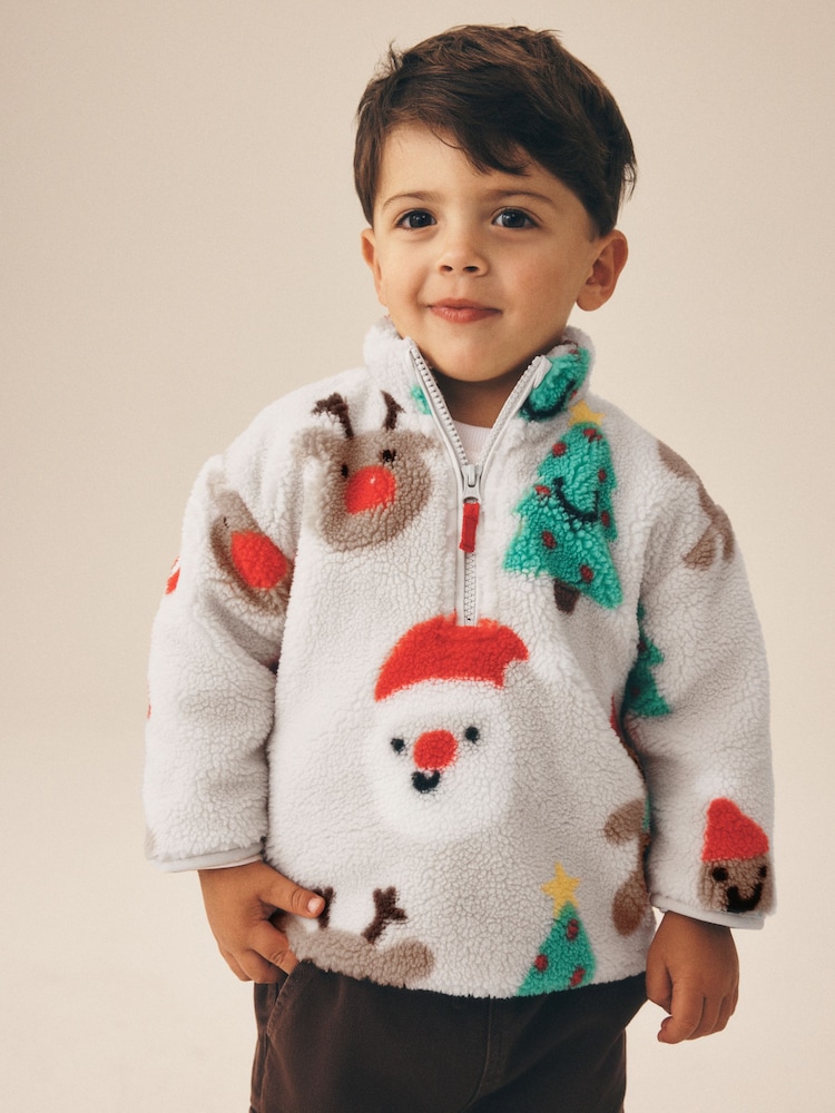 Multi All Over Printed Christmas - Zip Neck Fleece (3mths-7yrs) - תמונה 1 מתוך 7 Multi All Over Printed Christmas - Zip Neck Fleece (3mths-7yrs) - תמונה 1 מתוך 7