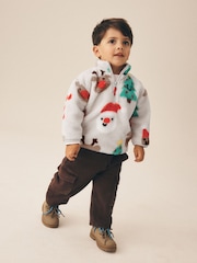 Multi All Over Printed Christmas - Zip Neck Fleece (3mths-7yrs) - תמונה 2 מתוך 7