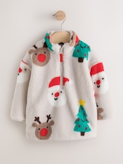 Multi All Over Printed Christmas - Zip Neck Fleece (3mths-7yrs) - תמונה 4 מתוך 7
