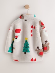 Multi All Over Printed Christmas - Zip Neck Fleece (3mths-7yrs) - תמונה 5 מתוך 7