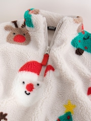 Multi All Over Printed Christmas - Zip Neck Fleece (3mths-7yrs) - תמונה 7 מתוך 7