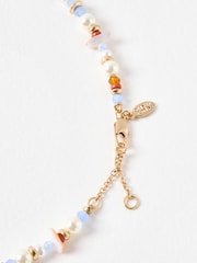 Oliver Bonas Blue Jackson Heart Pendant Beaded Necklace - Image 2 of 4