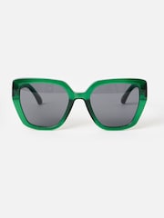 Oliver Bonas Green Crystal Cat Eye Sunglasses - Image 1 of 5