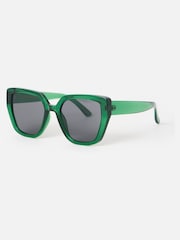 Oliver Bonas Green Crystal Cat Eye Sunglasses - Image 2 of 5