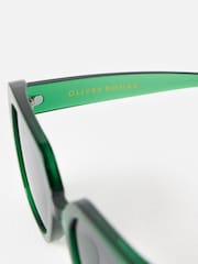 Oliver Bonas Green Crystal Cat Eye Sunglasses - Image 4 of 5