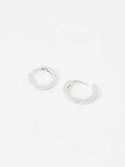 Oliver Bonas Sterling Silver Anita Ridged Huggie Hoop Earrings - Image 4 of 5