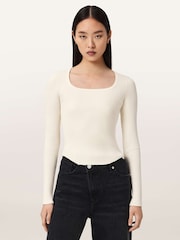 AllSaints White Hally Jumper - Image 1 of 7