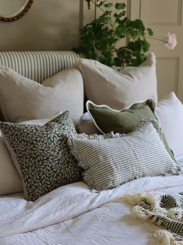 Ellenvale Interiors Olive Hallie Ruffle Cushion Cover 50x30 - Image 2 of 2
