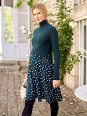 Seraphine Green Maternity Roll Neck Knit Topper Dress - Image 6 of 6