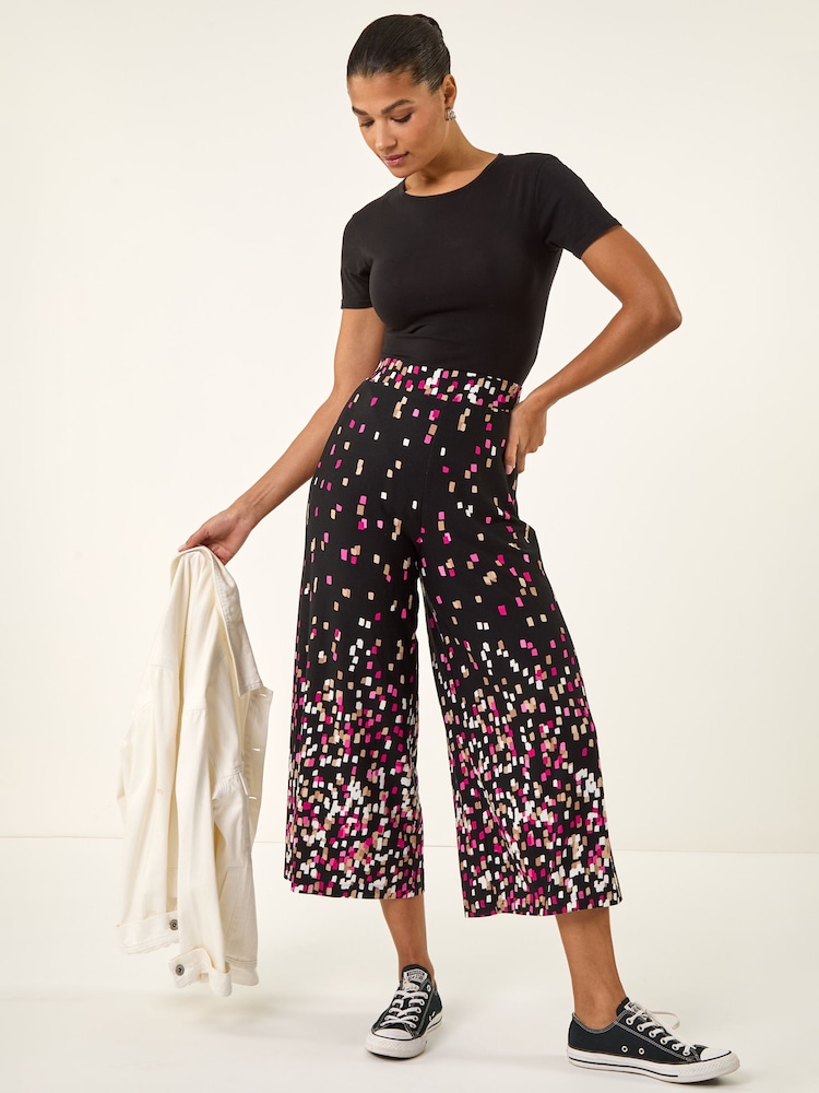 Roman Border Print Culotte Trousers - 圖片 2，共 5