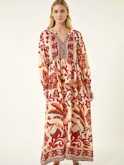 Roman Maxikleid mit geblümtem Rand - Bild 4 von 5