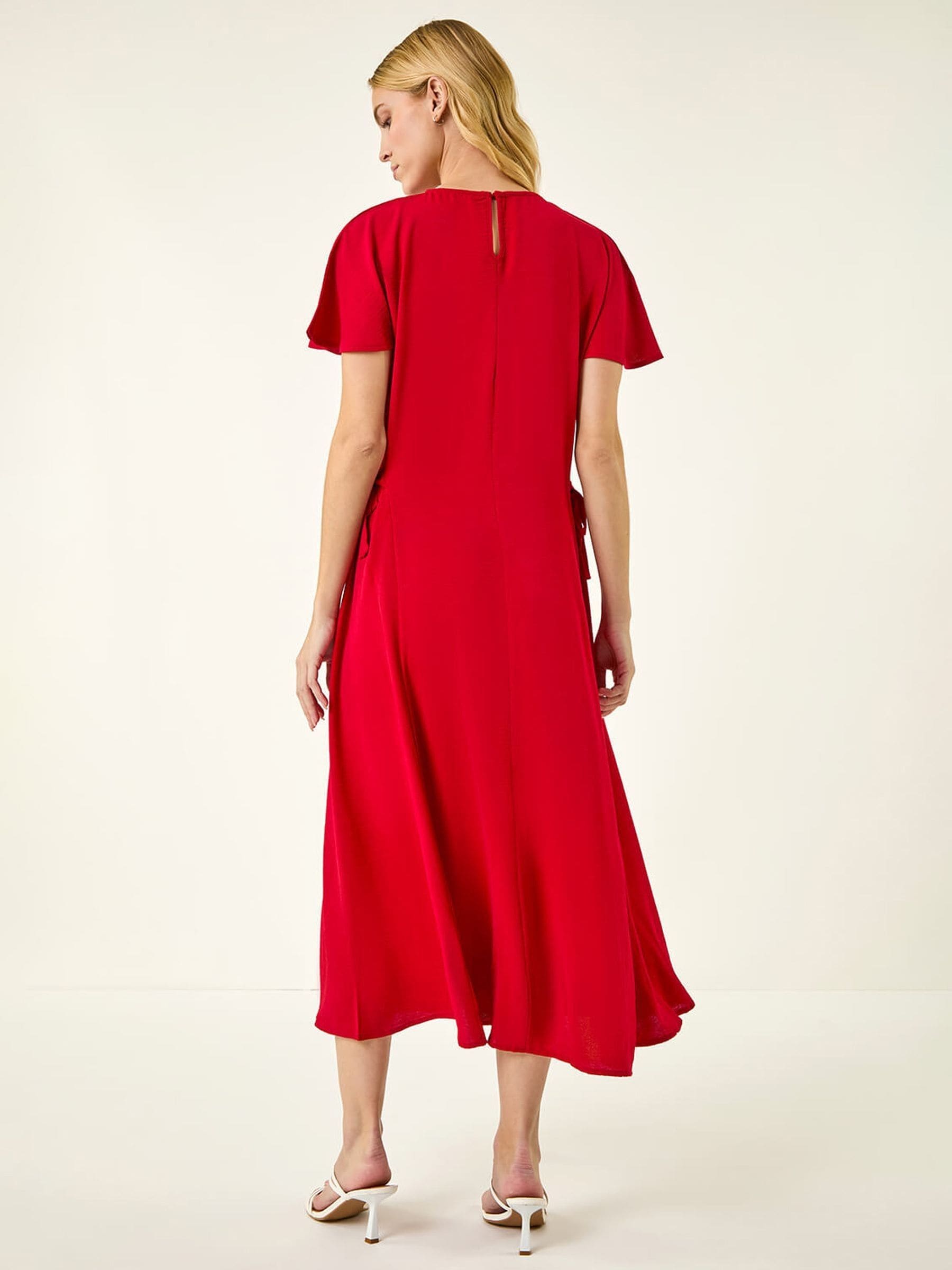 Buy Roman Red Side Tie Detail Midi Dress from Next USA