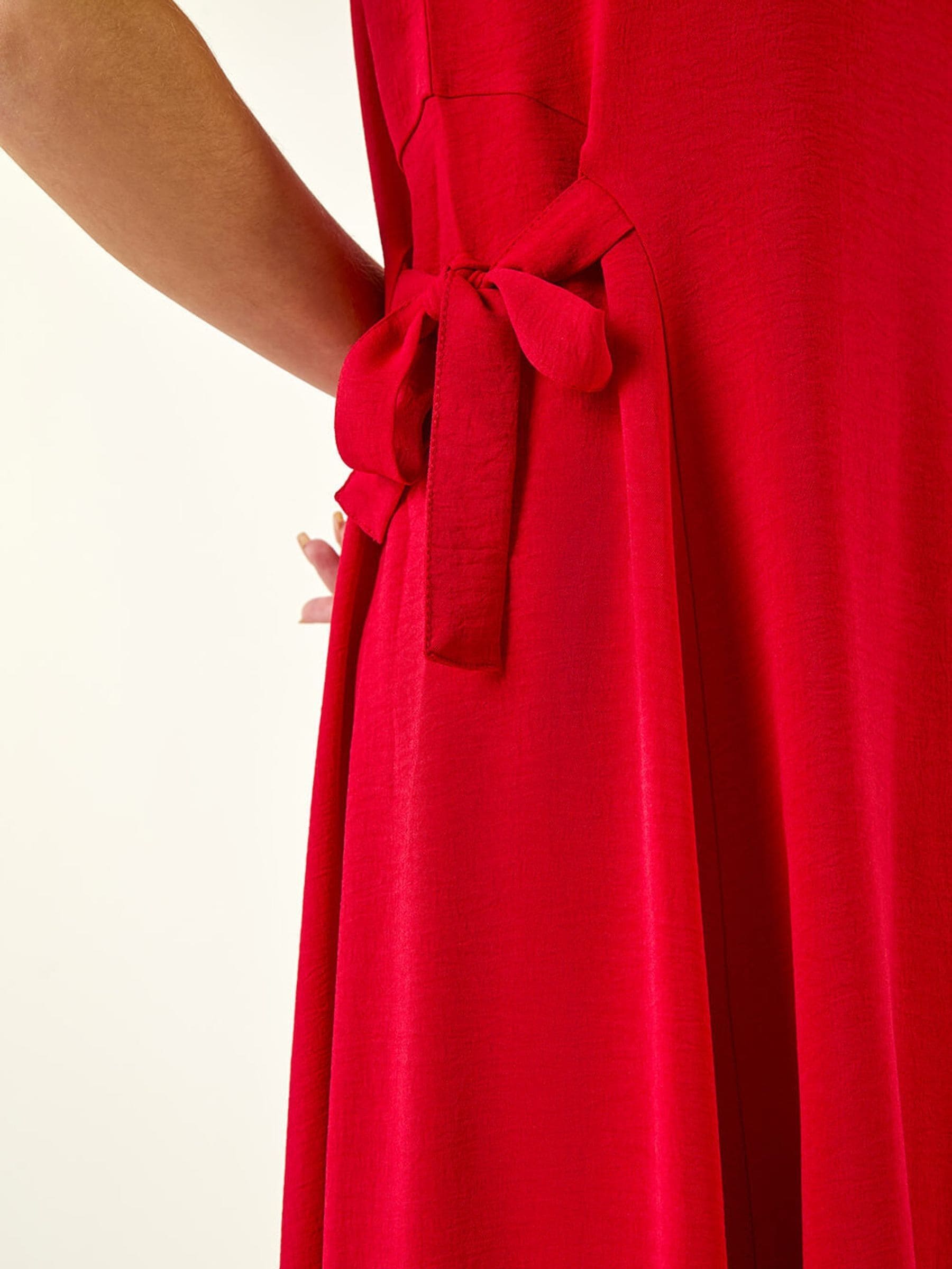 Buy Roman Red Side Tie Detail Midi Dress from Next USA