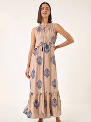 Roman Embroidered Tie Front Maxi Dress - Bild 3 von 5
