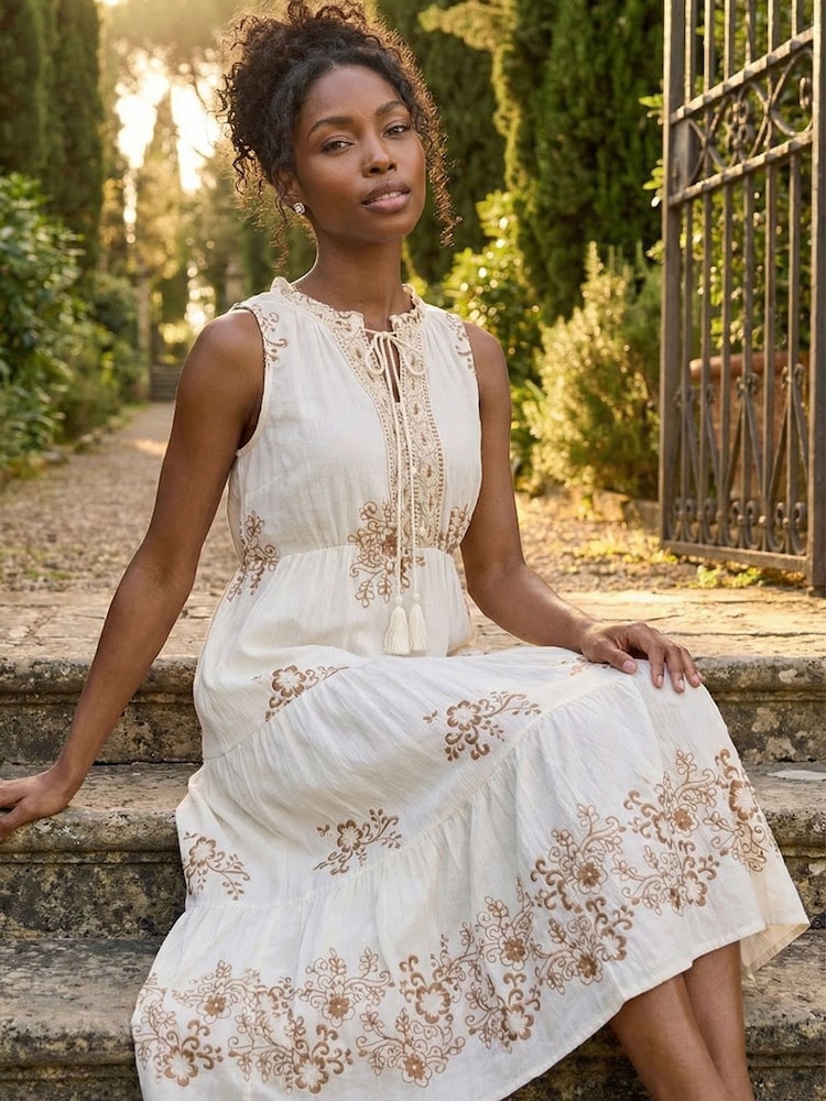 Roman フローラルプリント ティアード マキシドレス - 画像 1 / 5