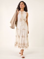 Roman フローラルプリント ティアード マキシドレス - 画像 2 / 5