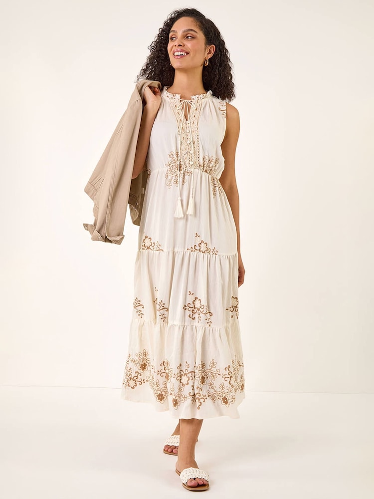 Roman フローラルプリント ティアード マキシドレス - 画像 2 / 5