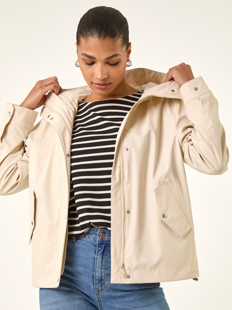 Roman White Hooded Rainmac Coat - Image 1 of 5