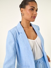 Roman Blue Textured Light Weight Blazer - Image 4 of 5