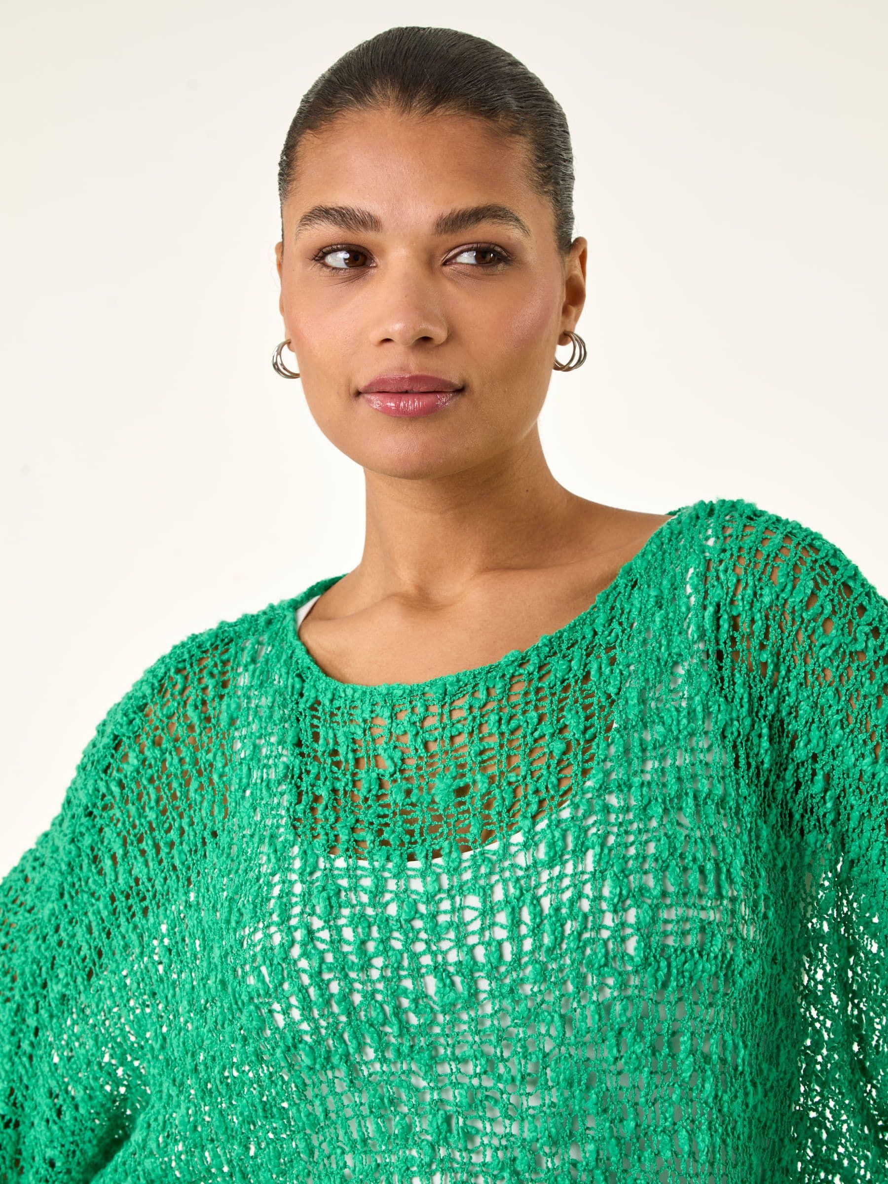 Buy Roman Green Light Weight Open Knit Jumper from the Next UK