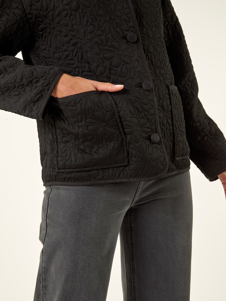 Roman Black Patterned Pocket Edge Jacket - Image 6 of 6 Roman Black Patterned Pocket Edge Jacket - Image 6 of 6