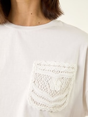 Roman White Textured Pocket T-Shirt - Image 6 of 6