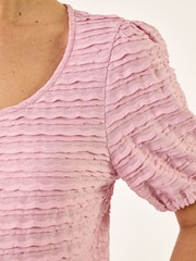 Roman Pink Textured Jersey Stretch Top - Image 5 of 5