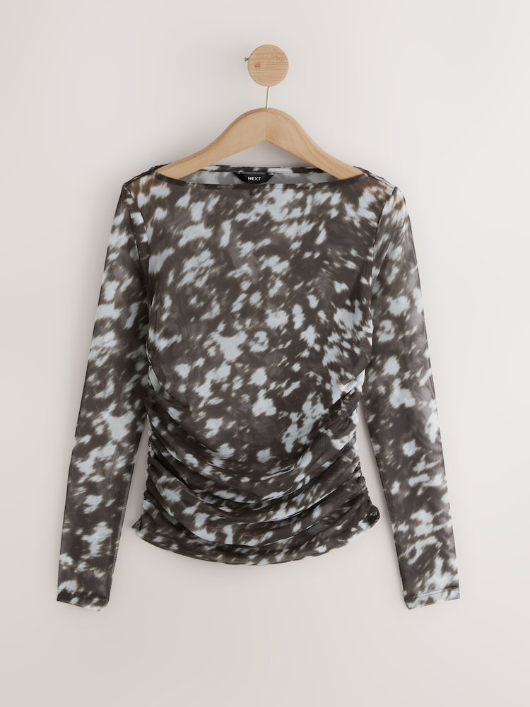 Deer Print - Μπλούζα με Μακρύ μανίκι και ριγέ ύφασμα - Εικόνα 1 από 3