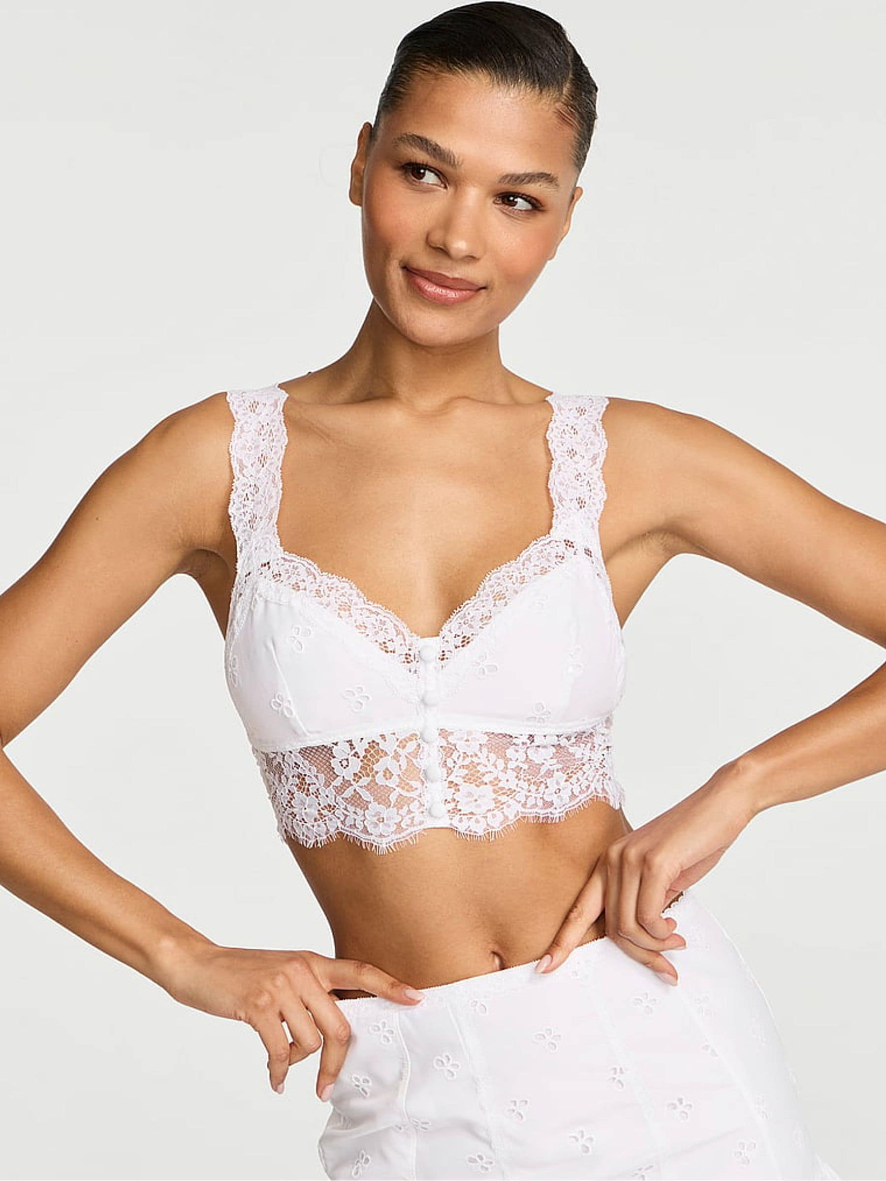 Victoria's Secret White Butterflies Lace Bralette