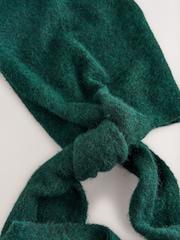 Dunkelgrün - Knitted Hood Scarf - Bild 6 von 7