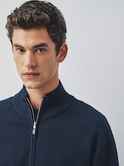 Navy Blue Milano Zip Through Jumper - Image 4 of 10