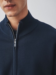 Navy Blue Milano Zip Through Jumper - Image 5 of 10