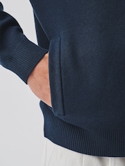Navy Blue Milano Zip Through Jumper - Image 6 of 10
