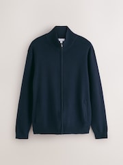 Navy Blue Milano Zip Through Jumper - Image 7 of 10