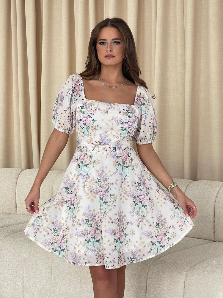 Girl In Mind Hallie Puff Sleeve Mini Dress - Imagen 1 de 5