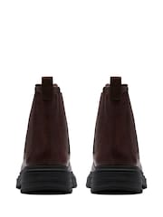 Clarks Badbury Easy Dark Brown Leather Shoes - Bild 4 von 6