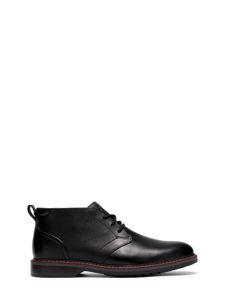Clarks Black Aldwin2 Chukka Leather Shoes - Image 1 of 6