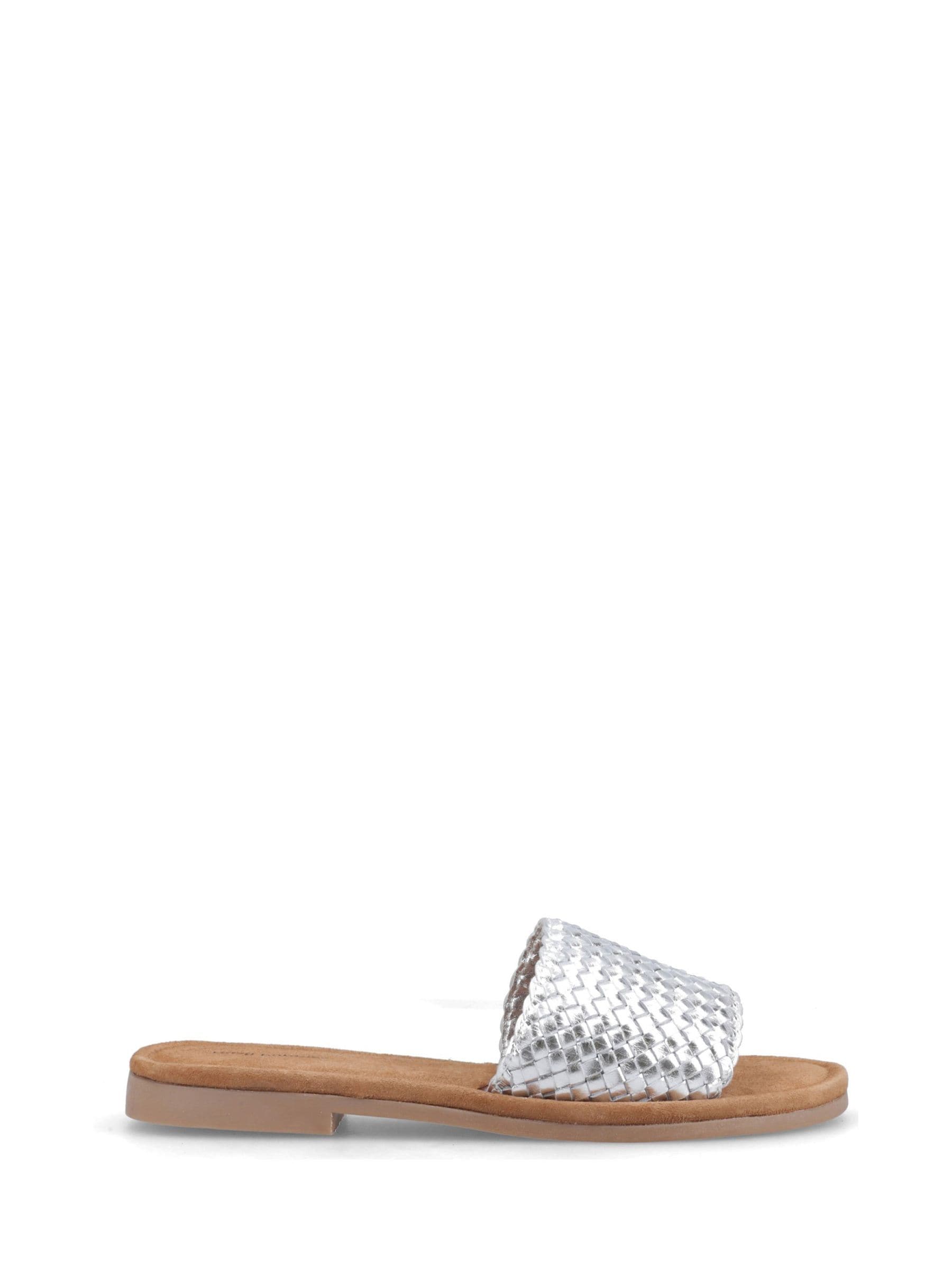 Hush Puppies Women's Silver Hetty Slide Wide Fit Sandals
