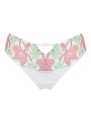 Pour Moi White Roxanne Embroidered High Leg Mesh Briefs - Image 3 of 4