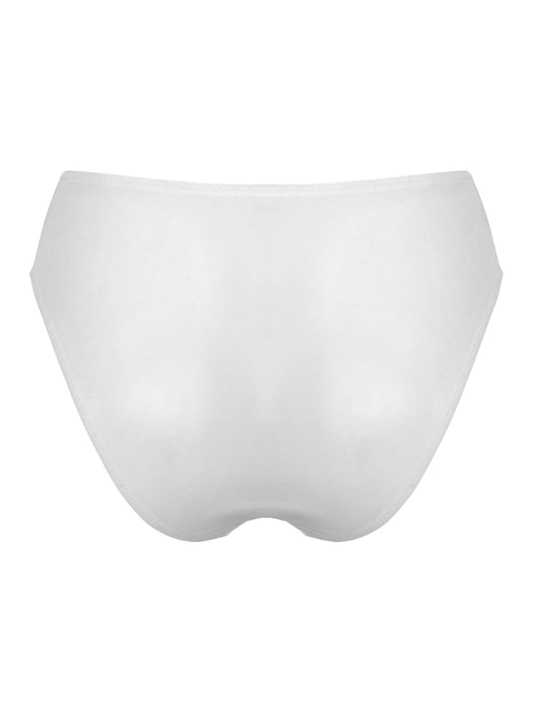 Pour Moi White Roxanne Embroidered High Leg Mesh Briefs - Image 4 of 4 Pour Moi White Roxanne Embroidered High Leg Mesh Briefs - Image 4 of 4