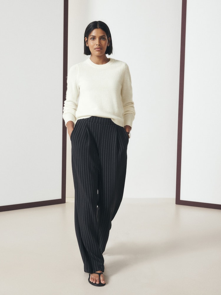 Ecru Crew Neck Long Sleeve Knitted Jumper - Image 2 of 8