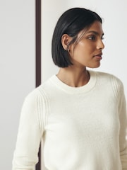 Ecru Crew Neck Long Sleeve Knitted Jumper - Image 4 of 8
