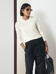 Ecru Crew Neck Long Sleeve Knitted Jumper - Image 5 of 8