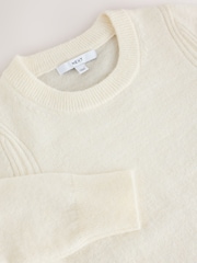 Ecru Crew Neck Long Sleeve Knitted Jumper - Image 8 of 8