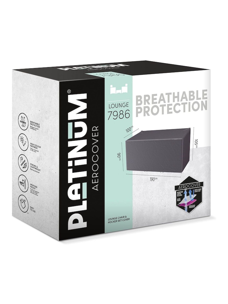 Pacific Anthracite Outdoor Lounge Chair and Hocker Set Aerocover - Image 1 of 6